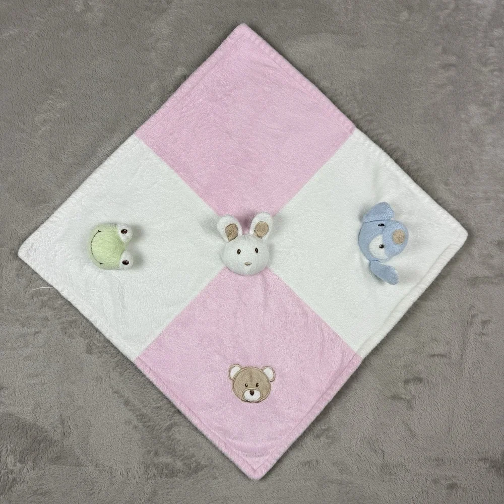 Blankets and Beyond Baby Lovey Bunny Bear Puppy Frog Security Blanket Plush HTF